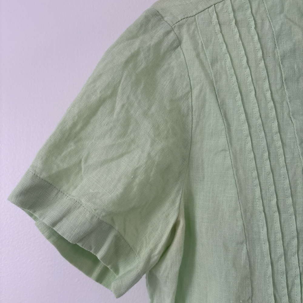 J. Jill Light Mint Short-Sleeve Pintuck Button-Down Shirt - Picture 5 of 12